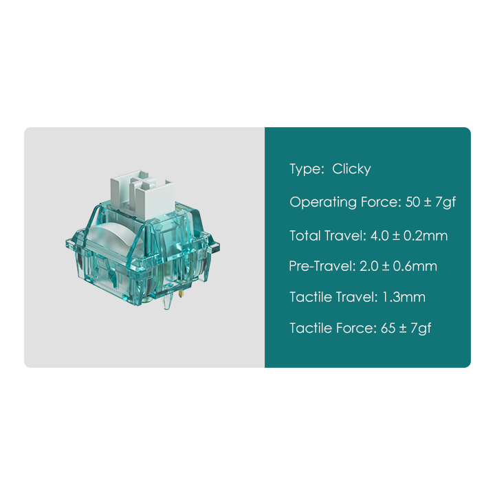 Akko Creamy Cyan Clicky Switches